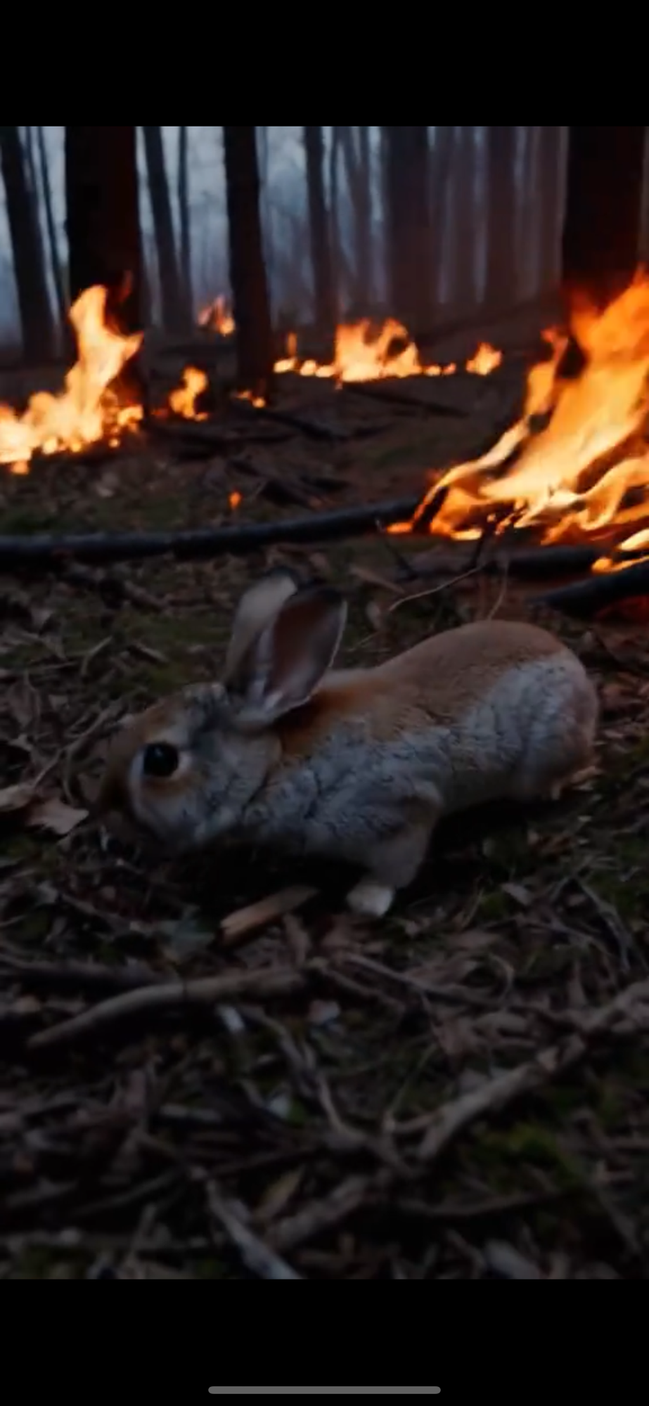 “Fight for Life in the Inferno: The Rabbit vs. the Flames”