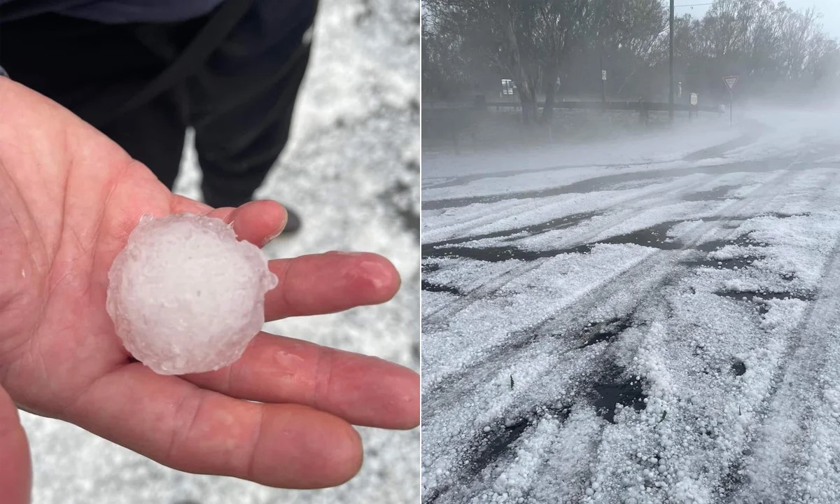 Giant hail recorded Tuesday evening in the town of…