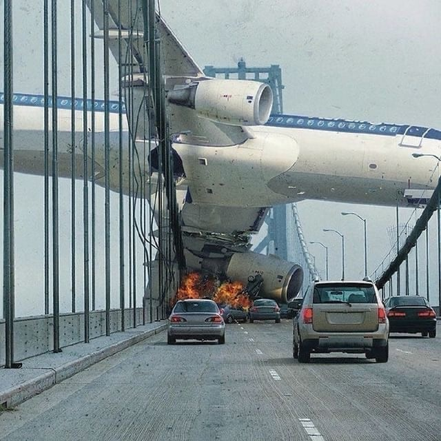 This is what the bridge looked like after the crash…