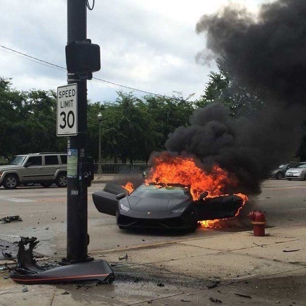It caught fire instantly after the crash
