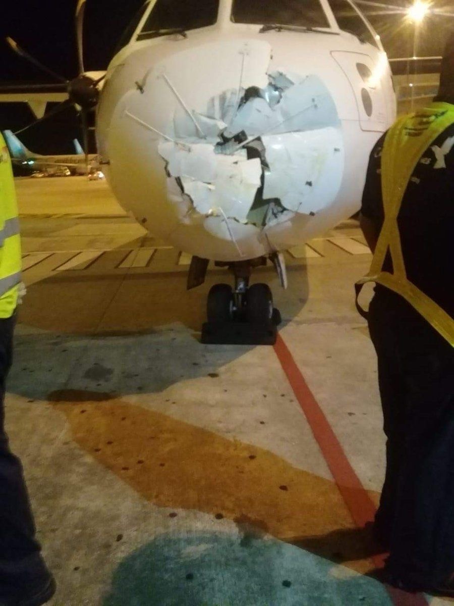 Unexpected impact during flight…