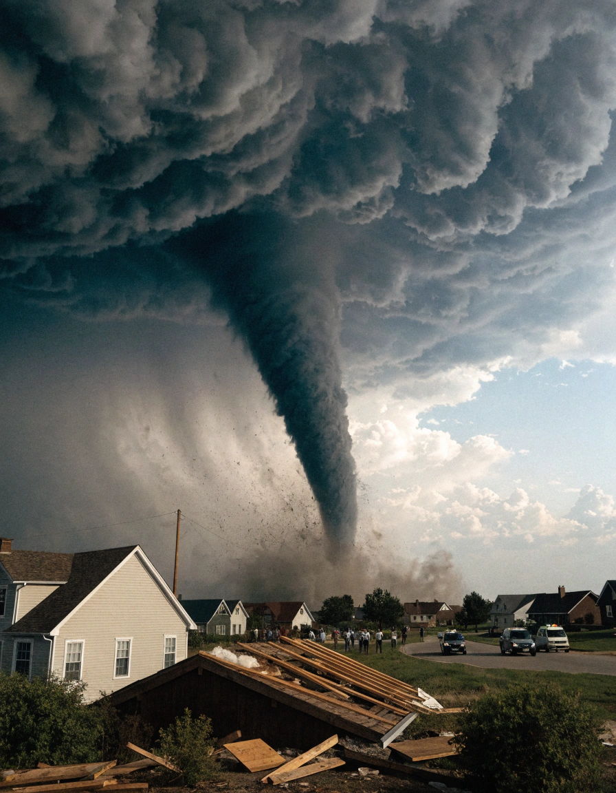 Powerful Tornado Strikes American Community, Causing Major Damage
